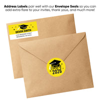 Custom Text Yellow Graduation Return Address Labels - 120 Ct