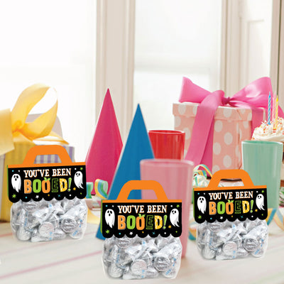 You've Been Booed - DIY Ghost Halloween Party Clear Goodie Favor Bag Labels - Candy Bags with Toppers - Set of 24