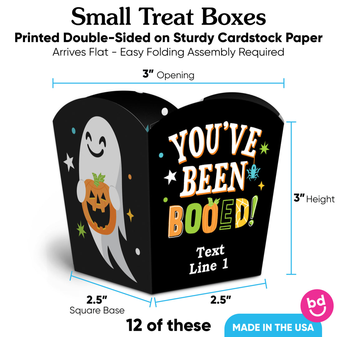 Custom Text You've Been Booed Treat Boxes - 12 Ct
