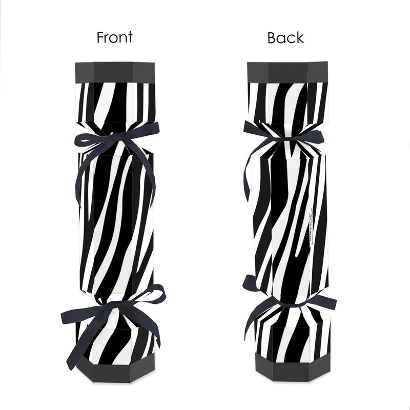 Zebra Print - No Snap Safari Party Table Favors - DIY Cracker Boxes - Set of 12