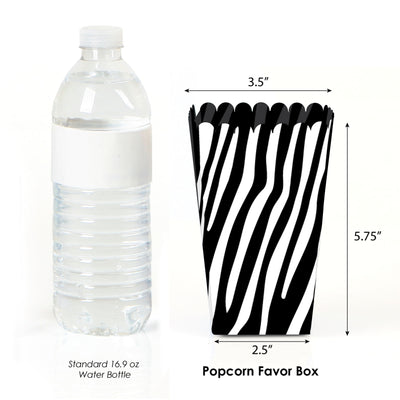 Zebra Print - Safari Party Favor Popcorn Treat Boxes - Set of 12