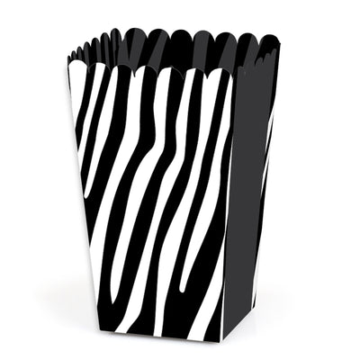 Zebra Print - Safari Party Favor Popcorn Treat Boxes - Set of 12
