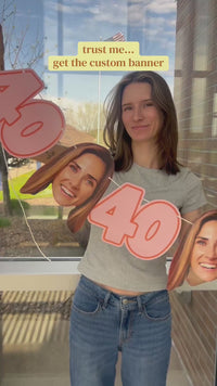 Custom Face 40th Birthday Garland Banner