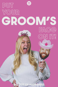 Fun Face Cutout Paddles - Custom Photo Head Cut Out Photo Booth and Fan Props - Upload 1 Photo - 6 Piece Cut Out Kit