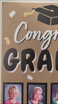 Black & Gold Grad Kraft Photo Banner