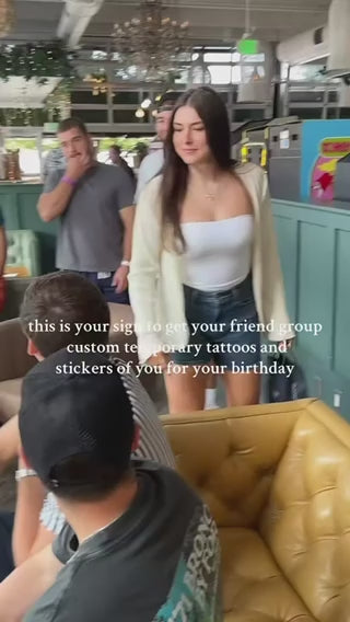 Custom Party Hat Temporary Tattoos - 12 Ct