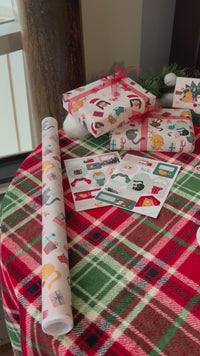 Cat Christmas Themed Gift Wrapping Supplies Made in the USA