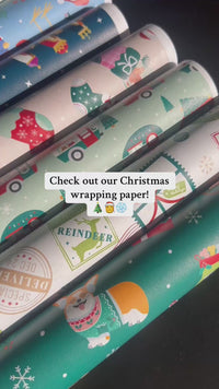 Large variety of Christmas wrapping paper rolls