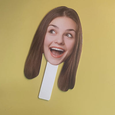 Fun Face Cutout Paddles - Custom Photo Head Cut Out Photo Booth and Fan Props - Upload 1 Photo - 6 Piece Cut Out Kit