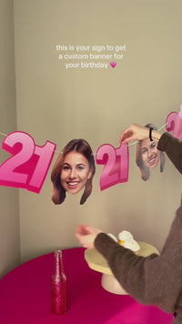 Custom Face 21st Birthday Garland Banner