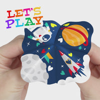 Blast off to space kids party fortune teller game