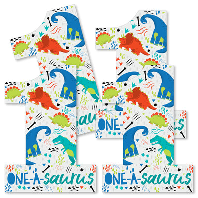 1st Birthday Roar Dinosaur - One Shaped Decorations DIY ONEasaurus Dino First Birthday Party Essentials - Set of 20