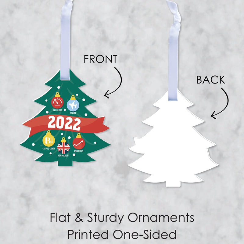 2022 Year in Review - Funny Inflation Holiday Keepsake Decorations - Christmas Tree Ornaments - Set of 12