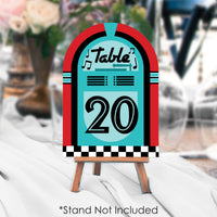 50's Sock Hop - 1950s Rock N Roll Party Double-Sided 5 x 7 inches Cards - Table Numbers - 1-20