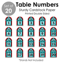 50's Sock Hop - 1950s Rock N Roll Party Double-Sided 5 x 7 inches Cards - Table Numbers - 1-20