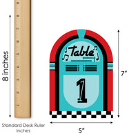 50's Sock Hop - 1950s Rock N Roll Party Double-Sided 5 x 7 inches Cards - Table Numbers - 1-20