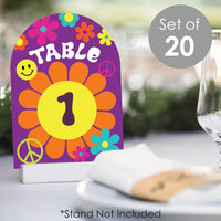 60's Hippie - 1960s Groovy Party Double-Sided 5 x 7 inches Cards - Table Numbers - 1-20
