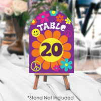 60's Hippie - 1960s Groovy Party Double-Sided 5 x 7 inches Cards - Table Numbers - 1-20