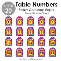 60's Hippie - 1960s Groovy Party Double-Sided 5 x 7 inches Cards - Table Numbers - 1-20