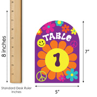 60's Hippie - 1960s Groovy Party Double-Sided 5 x 7 inches Cards - Table Numbers - 1-20