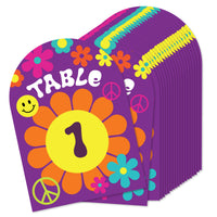 60's Hippie - 1960s Groovy Party Double-Sided 5 x 7 inches Cards - Table Numbers - 1-20