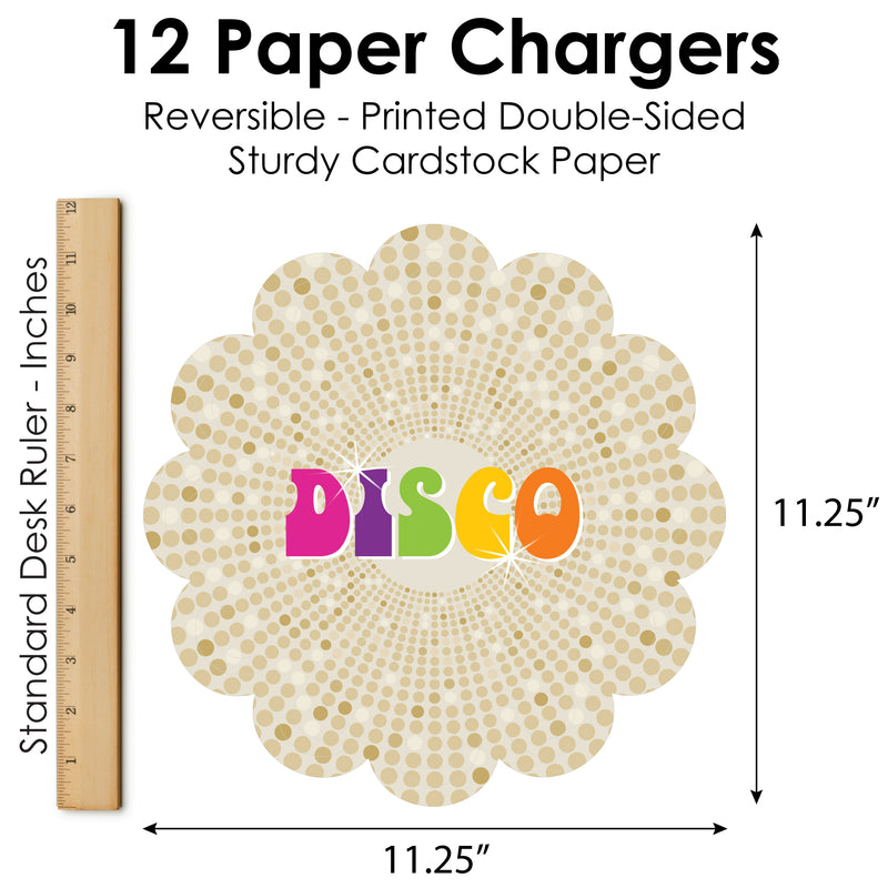 70’s Disco - 1970s Disco Fever Party Round Table Decorations - Paper Chargers - Place Setting For 12