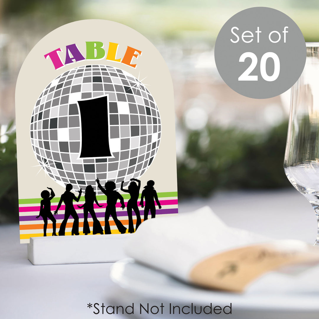 70's Disco - 1970s Disco Fever Party Double-Sided 5 x 7 inches Cards - Table Numbers - 1-20