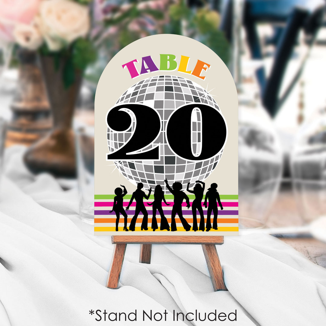 70's Disco - 1970s Disco Fever Party Double-Sided 5 x 7 inches Cards - Table Numbers - 1-20
