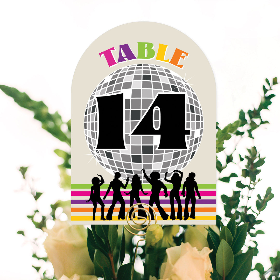 70's Disco - 1970s Disco Fever Party Double-Sided 5 x 7 inches Cards - Table Numbers - 1-20