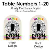 70's Disco - 1970s Disco Fever Party Double-Sided 5 x 7 inches Cards - Table Numbers - 1-20