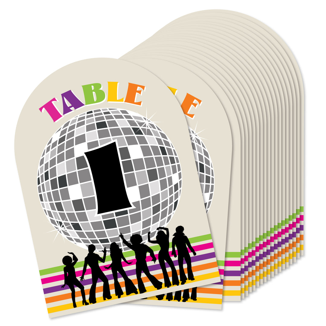 70's Disco - 1970s Disco Fever Party Double-Sided 5 x 7 inches Cards - Table Numbers - 1-20