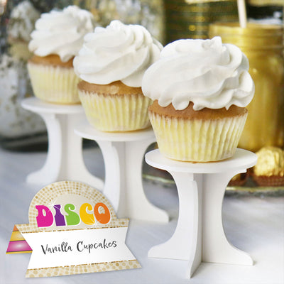 70's Disco - 1970s Disco Fever Party Tent Buffet Card - Table Setting Name Place Cards - Set of 24