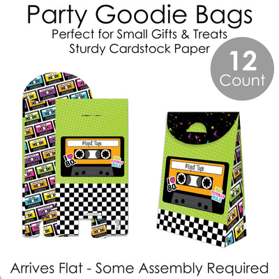 80's Retro - Totally 1980s Gift Favor Bags - Party Goodie Boxes - Set of 12
