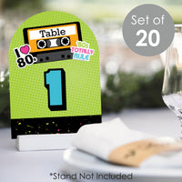 80's Retro - Totally 1980s Party Double-Sided 5 x 7 inches Cards - Table Numbers - 1-20