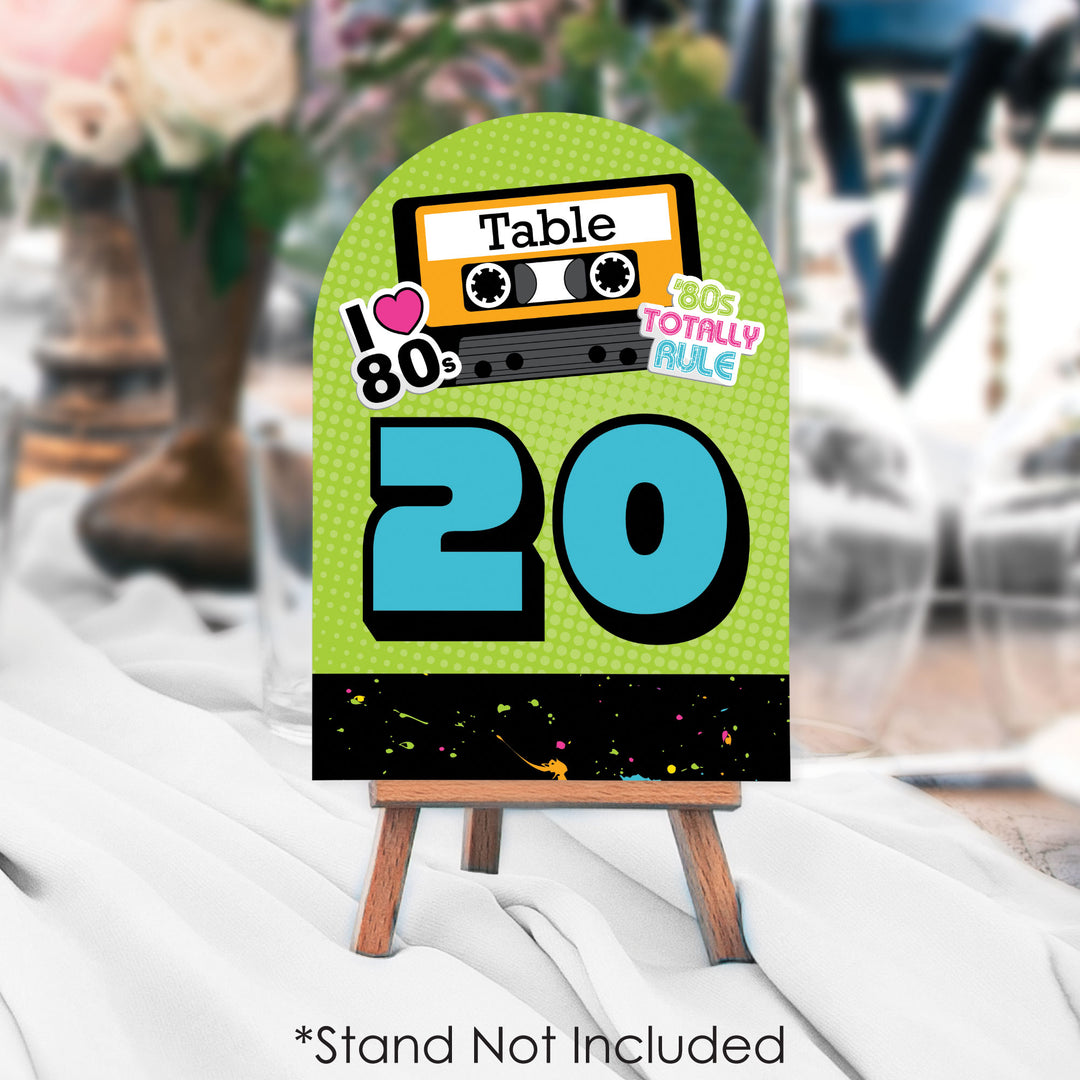 80's Retro - Totally 1980s Party Double-Sided 5 x 7 inches Cards - Table Numbers - 1-20