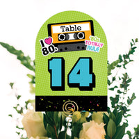 80's Retro - Totally 1980s Party Double-Sided 5 x 7 inches Cards - Table Numbers - 1-20