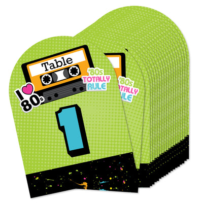 80's Retro - Totally 1980s Party Double-Sided 5 x 7 inches Cards - Table Numbers - 1-20