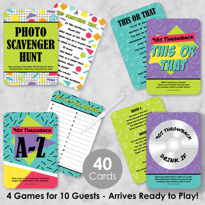 90's Throwback - 4 1990s Party Games - 10 Cards Each - Gamerific Bundle