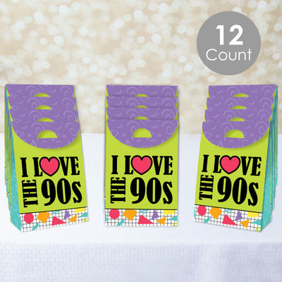 90's Throwback - 1990s Gift Favor Bags - Party Goodie Boxes - Set of 12