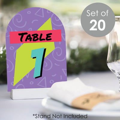 90's Throwback - 1990s Party Double-Sided 5 x 7 inches Cards - Table Numbers - 1-20