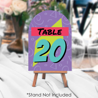 90's Throwback - 1990s Party Double-Sided 5 x 7 inches Cards - Table Numbers - 1-20