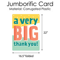 A Very Big Thank You - Gratitude Giant Greeting Card - Big Shaped Jumborific Card - 16.5 x 22 inches