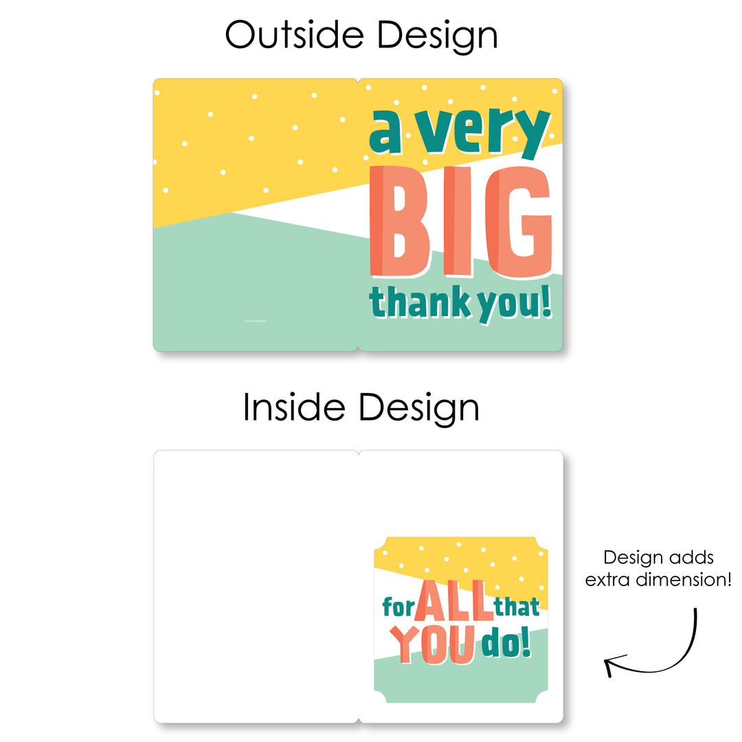 A Very Big Thank You - Gratitude Giant Greeting Card - Big Shaped Jumborific Card - 16.5 x 22 inches