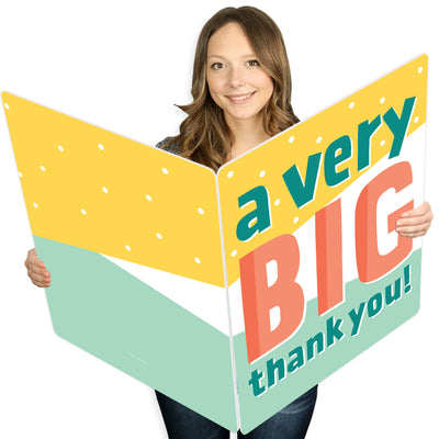 A Very Big Thank You - Gratitude Giant Greeting Card - Big Shaped Jumborific Card - 16.5 x 22 inches