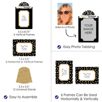 Adult 30th Birthday - Gold - Birthday Party 4x6 Picture Display - Paper Photo Frames - Set of 12