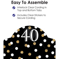 Adult 40th Birthday - Gold - Birthday Party DIY Backdrop Decor - Hanging Vertical Photo Garland - 35 Pieces