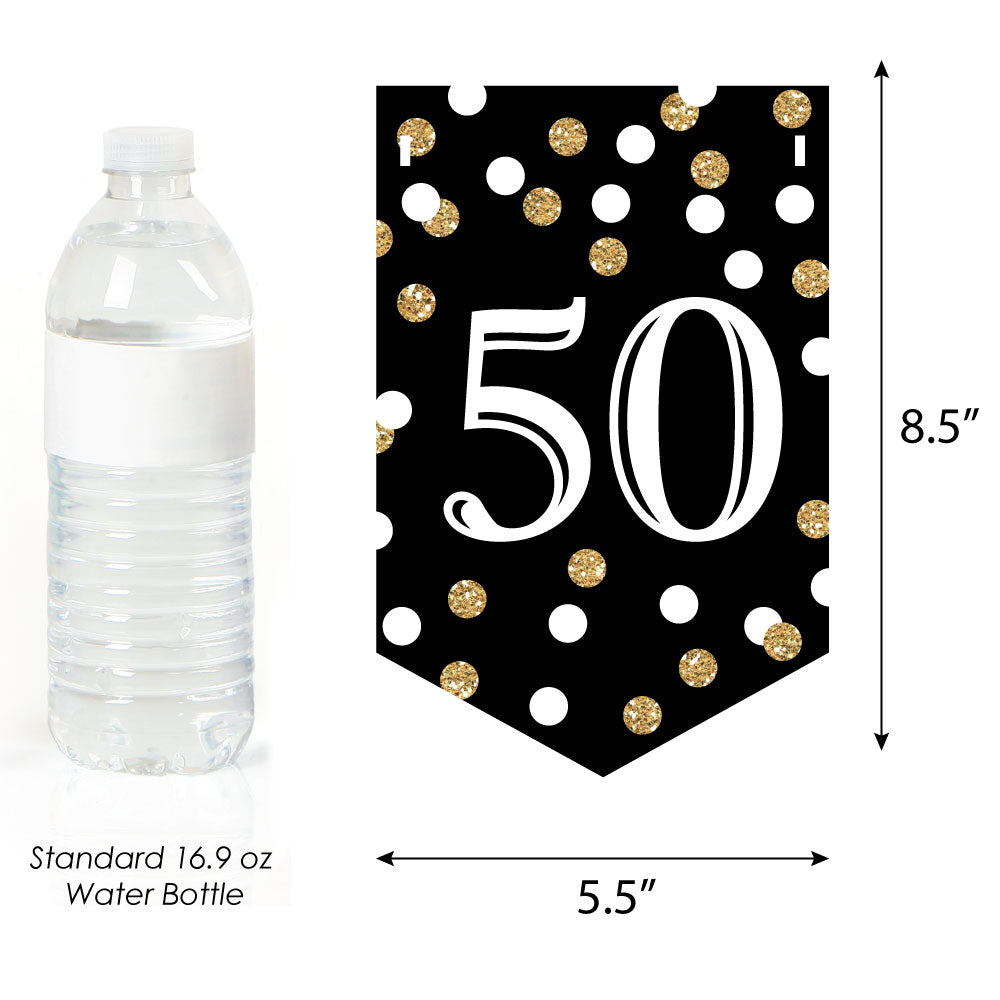 Adult 50th Birthday - Gold - Birthday Party Bunting Banner - Gold Party Decorations - Happy Birthday