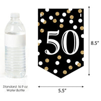 Adult 50th Birthday - Gold - Birthday Party Bunting Banner - Gold Party Decorations - Happy Birthday