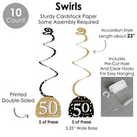 Adult 50th Birthday - Gold - Birthday Party Supplies Decoration Kit - Decor Galore Party Pack - 51 Pieces