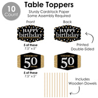 Adult 50th Birthday - Gold - Birthday Party Supplies Decoration Kit - Decor Galore Party Pack - 51 Pieces